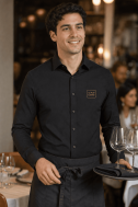    Camicia uomo elasticizzata  ML nera DTC-K529