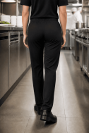    Pantalone cuoco nero unisex con coulisse D DTC-WK700