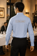    Camicia uomo elasticizzata  ML azzurra DTC-K529