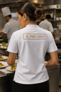    T-shirt cuoco traspirante unisex bianca MM-D DTC-WK700