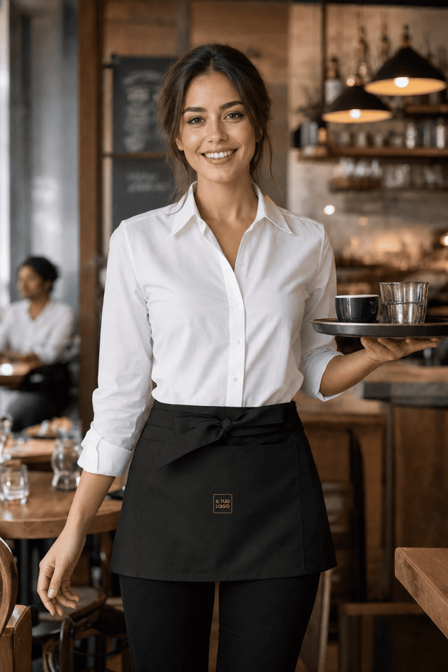    Grembiule corto Unisex nero D-K899
