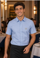    Camicia uomo elasticizzata MM azzurra DTC -K531
