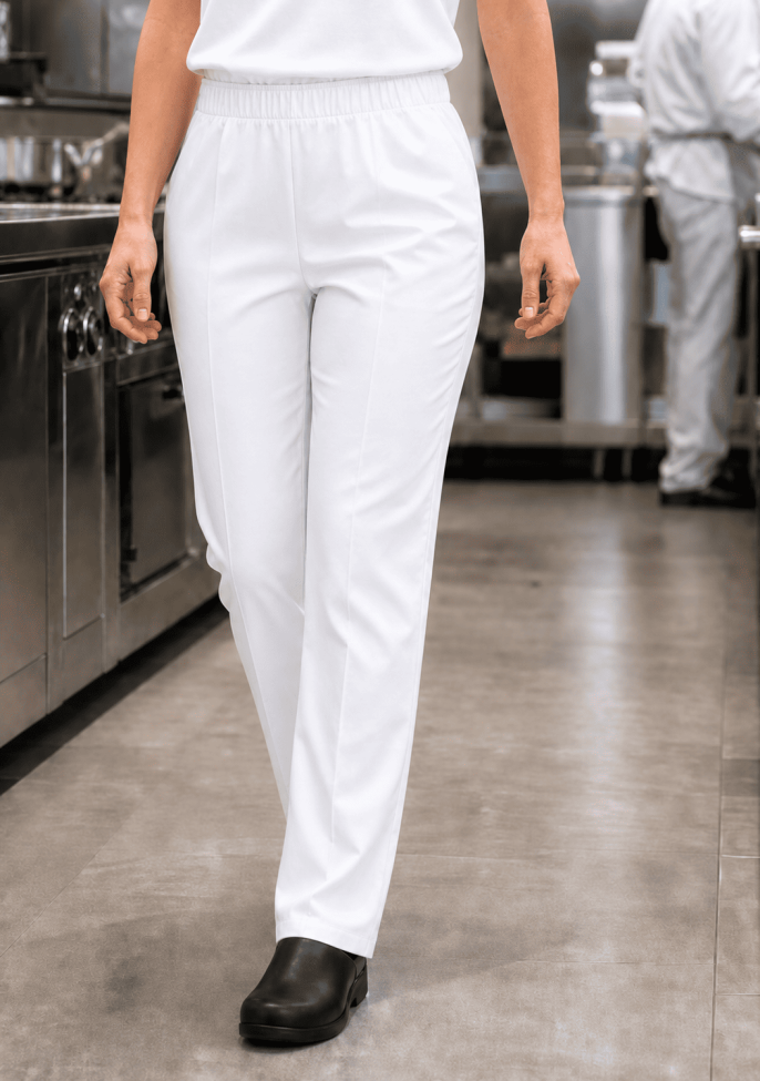    Pantalone cuoco bianco unisex con coulisse D DTC-WK700